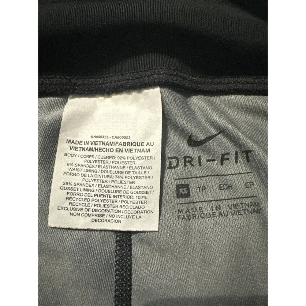 Nike‎ Dri-FIT Womens XS Grey Black Abstract Camo Striped Leggings 872812-065